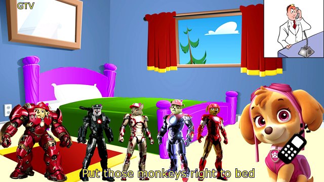 Five Little Spiderman Paw Patrol Jumping on the Bed - 5 Little Monkeys Jumping On The Bed