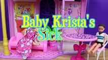 Frozen Anna & Kristoffs Baby Krista Gets Sick Disney Princess Barbie Parody Flashback DisneyCarToys