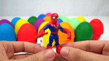 LEARN COLORS for Children w/ Play Doh Surprise Eggs Spiderman Cars 2 HULK McQueen Toys Playdough HD2
