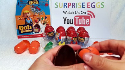 Bob the Builder Surprise Eggs Opening Toys -12 Kinder Surprise Egg Style Toys