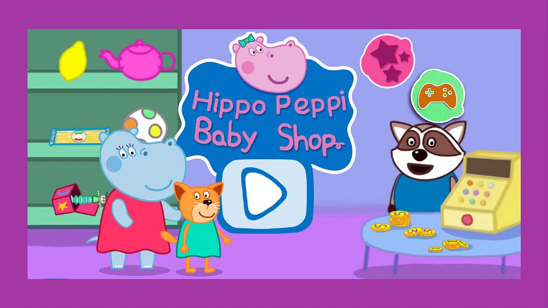 Hippo Peppi Baby Shop, Kids learn Pay in the Shop, Education App Gameplay for Kids