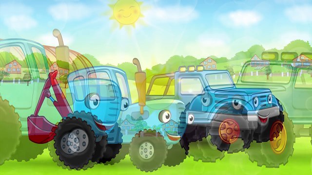 Синий трактор - Развивающая Сказка для детей малышей про машины Как Джип стал полицейской машиной