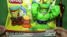 Play Doh Can-Heads Marvel Smashdown Hulk featuring Iron Man Cars Buildable Figure Surprise