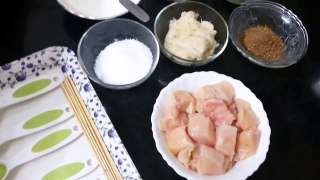 Chicken Malai Tikka Boti without oven-tandoor with English Subtitles - White Chicken Tikka