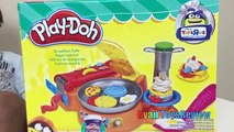 Play Doh Breakfast Cafe toys for Kids Waffle Maker Play Dough Food Playset Ryan ToysReview