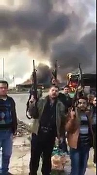 Боевики сняли видео после нападения на зелёные автобусы в провинции Идлиб.