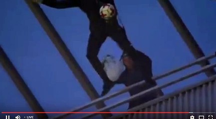 Ajax Vs PSV start with a guy who jumped from top of stadium