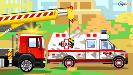 Cars & Trucks cartoons | The Red Fire Truck | Emergency Vehicles Compilation for kids