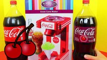 SNOW CONE MAKER Coca Cola Icee Dessert DIY Coke and Ice Candy Toy Review by DisneyCarToys