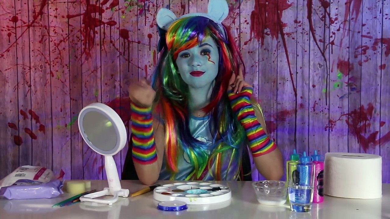 ZOMBIE MY LITTLE PONY RAINBOW DASH MAKEUP TUTORIAL! Equestria Doll Cosplay Halloween | KITTIESMAMA