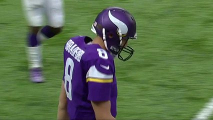 Bradford throws a pick to Mike Adams