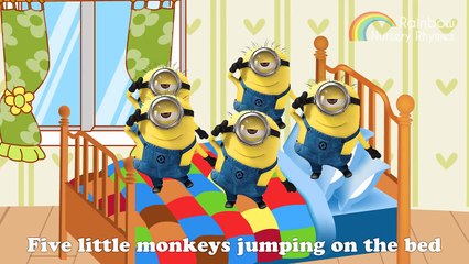 Five Little Monkeys song Minions| Baby Songs Children Songs for Kids