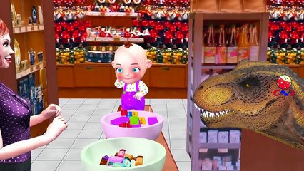Dinosaur Funny Little Baby Boy Giant Bubble Gum Challenge Wheels On The Bus Children Nursery Rhymes