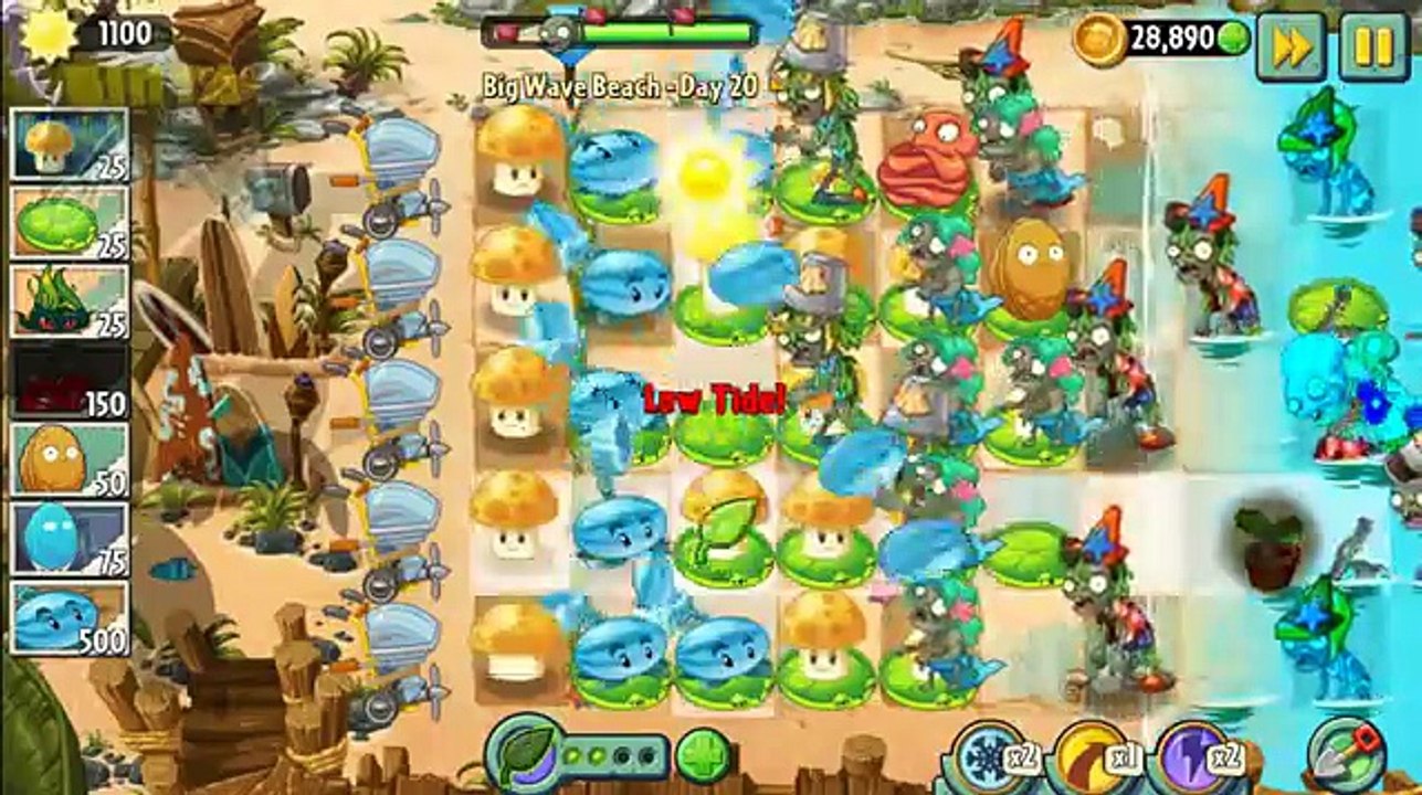 Plants vs Zombies 2 - Big Wave Beach Day 20 to Day 21
