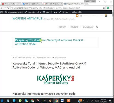 Kaspersky Total Internet Security & Antivirus Crack & Activation Code