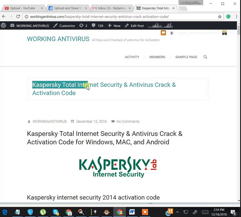 Kaspersky Total Internet Security & Antivirus Crack & Activation Code