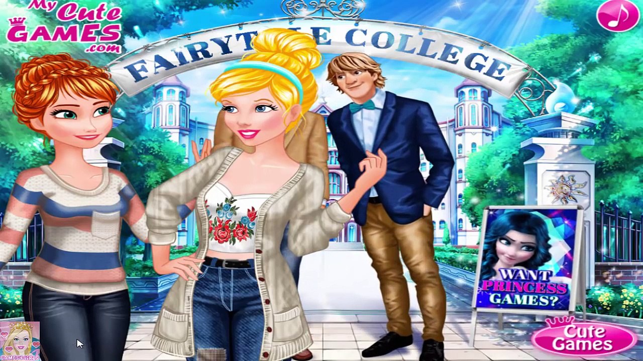 Princess College Crush - Disney Princess Anna and Cinderella Dress Up Game