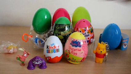 下载视频: 8 Surprise Eggs Kinder Surprise Peppa Pig Winnie The Poo Shrek Skylanders Giants Monsters university