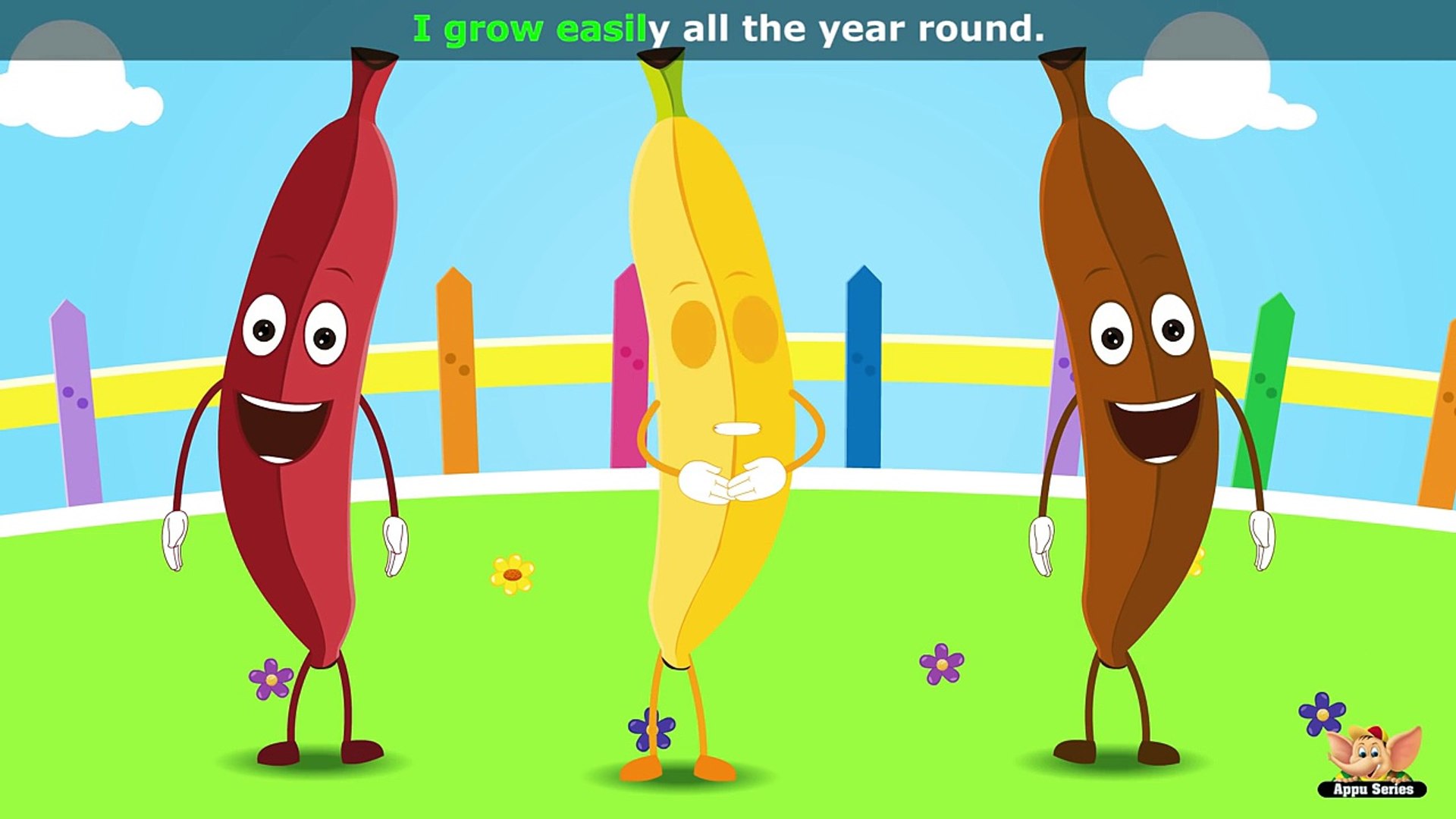 Banana Fruit Rhyme for Children, Banana Cartoon Fruits Song for Kids -  video Dailymotion
