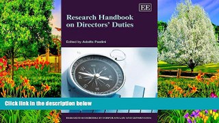 Buy Adolfo Paolini Research Handbook on Directors  Duties (Research Handbooks in Corporate Law and