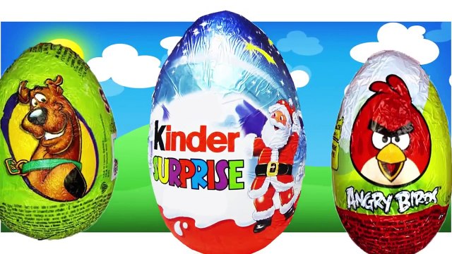 Finger Family Kinder Surpise Eggs Angry birds Peppa Pig Mickey Mouse and scooby doo Eggs