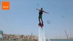 Flyboarder Shows Off Water Skills in Dubai