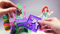 Play Doh Disney Princess Ariel Royal Vanity From The Little Mermaid Design Dress with Playdough