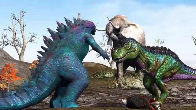 Dinosaur Vs Lion Vs Tiger Fighting Elephant Bear Cheetah Gorilla Dinosaur CartoonRhymes for Children