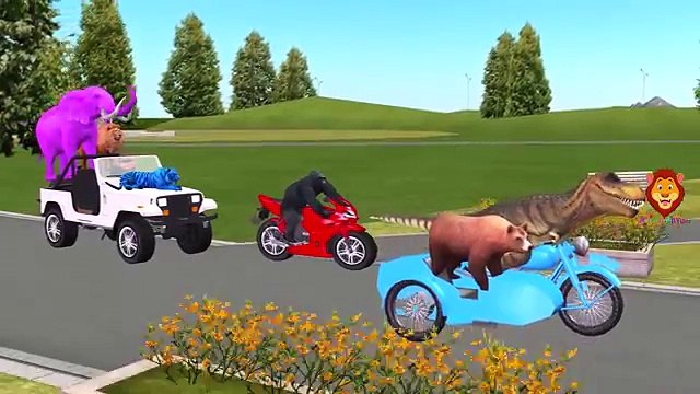 Dinosaurs Cartoon Compalitation For Children | Lion Godzilla Dinosaurs & More Animals Finger Family