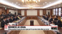 Acting president Hwang Kyo-ahn urges gov't to go about state affairs as normal