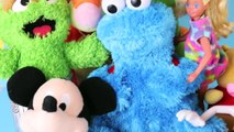 Toy New Years Resolutions Barbie Cookie Monster, Batman, McQueen, Elmo Eat Play Doh, Toy Story Rex