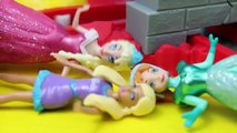 Spiderman Saves Frozen ELSA Anna Magic Clip Dolls amp Barbie Spidey Capture Track DisneyCarToys