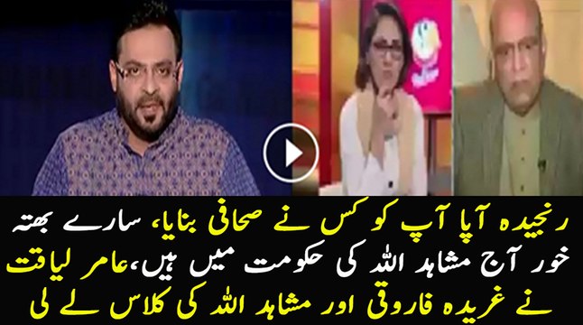 Amir Liaquat Bashing Gharida Farooqui And Mushahidullah Khan..