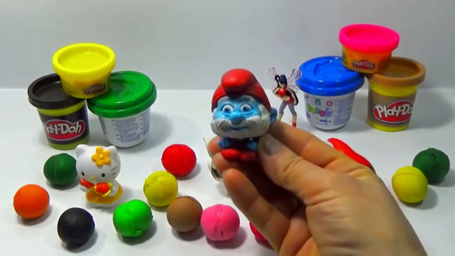 ⁣Play Doh surprise eggs Hello Kitty Disney Fairies Angry Birds Car SMURFS Littlest Pet Shop