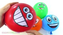 5 Funny Smiley Face Balloons Finger Family Nursery Rhymes Learn Colors EggVideos.com