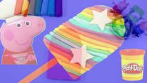 Peppa Pig toys & play doh frozen! - Create ice cream rainbow with play dough clay