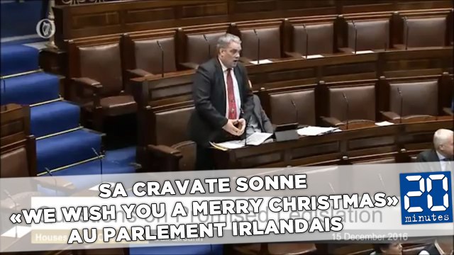 Sa cravate sonne «We wish you a merry Christmas» au Parlement irlandais