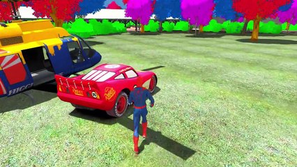 Lightning Mcqueen Disney Cars Cartoon for Kids with Spiderman and Police Nursery Rhymes for Children