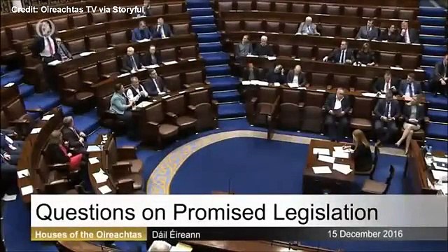 Un député irlandais interrompu en plein discours par sa cravate de Noël