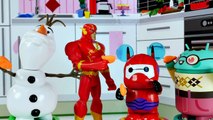 Olafs Frozen Sleepover & Superhero Friends Disney Big Hero 6 DC Comics Flash Play Doh Toy Episode