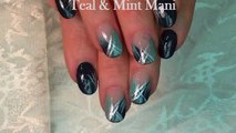 Cute Nails! DIY Mint Stripe Nail Art | Fun Silver and Teal Nail Design