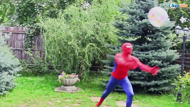 Frozen Elsa FOOT MONSTER ATTACK! w/ Spiderman Maleficent Joker Anna Spidergirl! Superhero Fun IRL