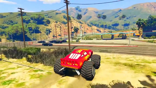 Spiderman Drives Lightning MCQUEEN MONSTER Trucks CARS Cartoon Nursery Rhymes Children & Kids Song