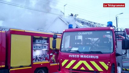 Quimper. Un pavillon détruit par un incendie (Le Télégramme)