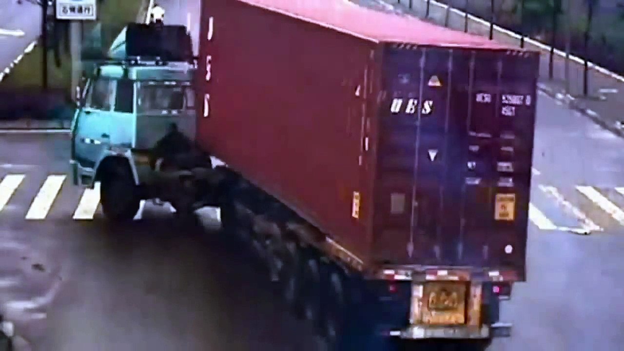 Lucky Escape Woman uninjured after truck crushes