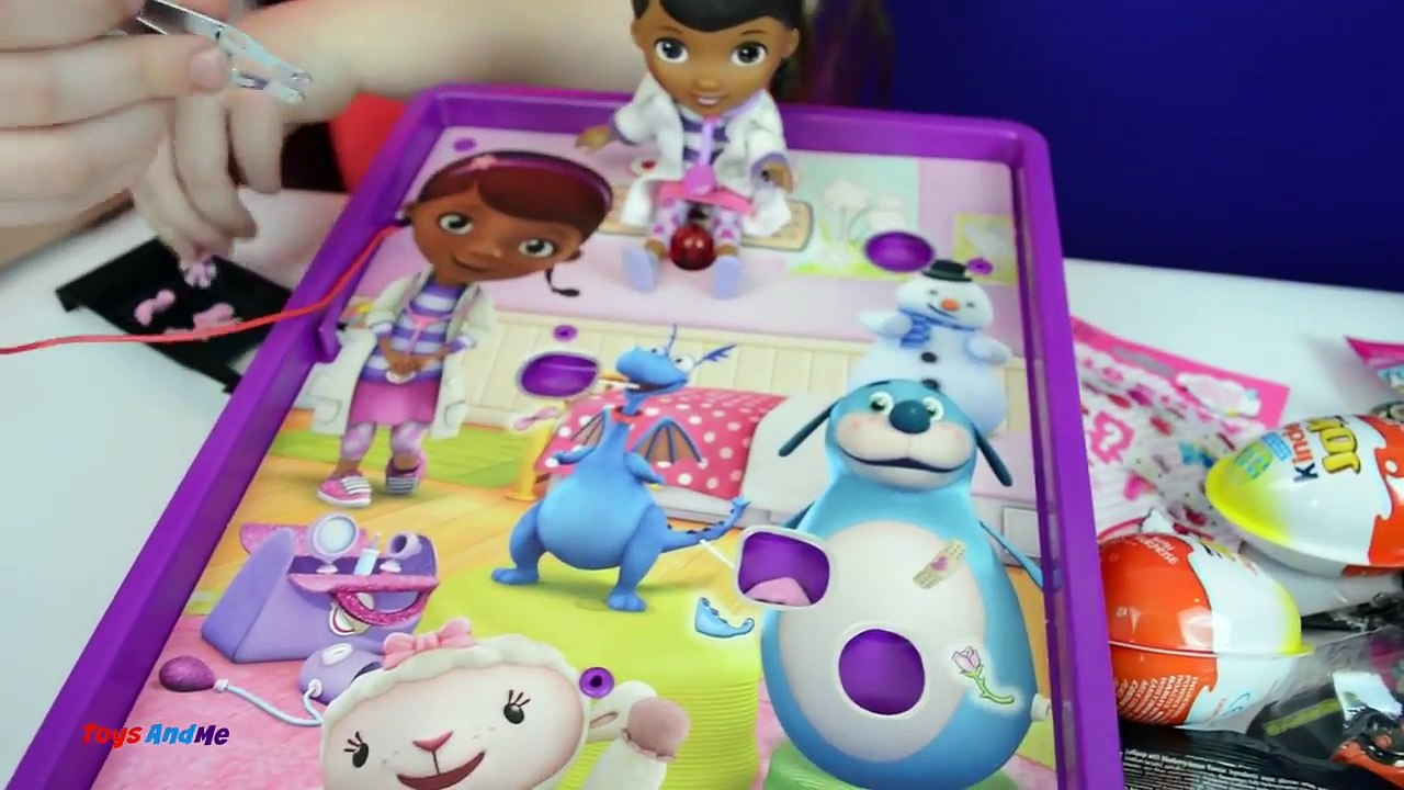 Doc McStuffins Operation Game Toy Challenge Chupa Chups Lollipops Kinder Surprise Eggs Prizes