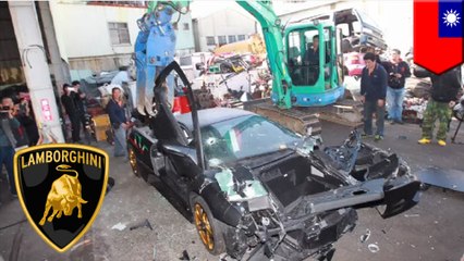 Taiwanese government demolishes Lamborghini Murcielago because it didn’t have a proper license plate