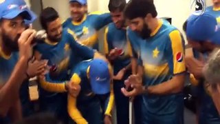 Pakistan Team Celebration in Dressing Room - Watch How Misbah Made Asad Eat Cake First Instead of Himself