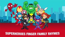 Superheroes Finger Family Rhymes - Superman, Spiderman, Hulk, Ironman & More!