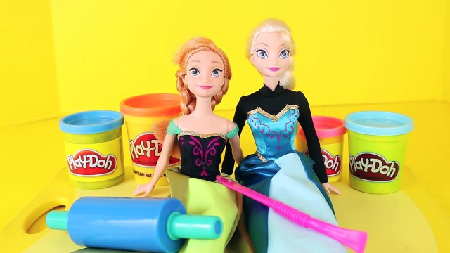 Frozen MERMAID Elsa and Anna Barbie Play Doh Dress Up Mermaids Dolls DisneyCarToys